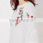 2017 High Fashion White Bell Sleeve Embroidered Tunic Dress