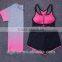 The new fashion yogawear workout clothes drier tight elastic shock bra shirts and shorts three peices suits for women