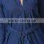 Fashionable Hot Sale Factory Price Long Sleeve With Waist Belt Women Denim Dress