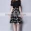 OEM service high quality women chiffon umbrella skirt dot print pattern