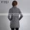 Fashion winter sweater women grey rollneck long knit cashmere pullover