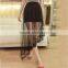 European style leopard chiffon gauze skirts long skirts length skirt