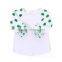 St Patrick's Day girls icing ruffle tee shirts green raglan shamrock shirt M7030101