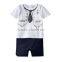 summer short sleeve flat angle baby romper with necktie