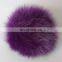 Purple color hand made fox fur ball/bobble fur accessory fashion