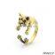 Fashion Design Gold Plated Dog Open Ring Animal Style Cuff Ring