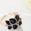 Enamel Leafs Genuine Austrian Crystals Rings For Women Anel Aneis Rose Gold Plated Fashion Jewelry Bague Wholesales