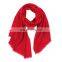 100% Mercerized Wool Twill Weave Plain Color Shawl Worsted Wool Autumn Winter Ladies Warm Scarf