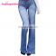 2017 Top Design High Waist Flare Pants Blue Women Jeans Trousers