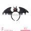 Plastic bat pattern black headdress halloween party accessories headband