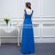 Chiffon Royal Blue Long Bridesmaid Dresses Floor Length Scoop Neck With Spaghetti Straps Brides Maid Dresses Free Shipping