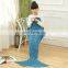 Hot selling cute thick knitted kid's mermaid tail blanket