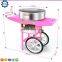 Pink Wheeled Marshmallow machine Fancy cotton candy machine made in China