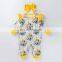 Long sleeve jumpsuit with head band bow baby rompers set 100% cotton baby jumpsuit