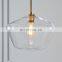 EUROPEAN postmodern simple Single Head glass and brass pendant light for decorate