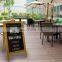 Rustic Wood Frame Free Standing Small double sided Blackboard For Restaurant