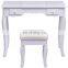 Modern writing desk Foldable White dresser with mirror