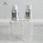 High quality clear 50ml cosmetic perfume frosted glass lotion pump bottle straight circle shape