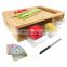 Organic Bamboo Kitchen Cutting Board Juice Grooves With 3 Containers Trays And Lids