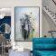 Modern yellow rose art wall decoration canvas flower oil painting hand-painted artwork