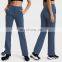 High Elastic Casual Butt Lifting Sports Pants Custom Gym Fitness Trousers High Waist Leggings Women Open Flare Yoga Pants