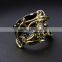 Colorful Stone Design Bezel Setting Cc Dubai Gold Plated Jewelry Black Ring for Women