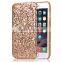 Glitter Powder Leather Coated Hard Plastic Cover for Apple iphone 6 plus/6s plus