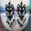 Black Stone Fashion Jewellery Boho Hippie Loop Earrings Beads Earring