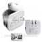 eu/us plug 2 port usb flat 2 in 1 car wall charger for samsung s6/s7