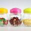 Soaraway round glass container with lid and screwed top,small glass bottles