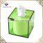 Hot-sale Light Green Acrylic Square Tissue Napkin Box Acrylic Tissue Box