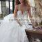 Spaghetti Straps Sweetheart Ivory Organza Wedding Dresses Sexy Open Back Bridal Gowns
