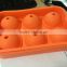 Factory supply 4 or 6 ball cube tray silicone mold,round shape silicone ice mold