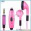 Factory Supply In-ear Music LED Earphone with mini jack Microphone