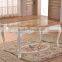 Luxury solid wood frame white marble top dining table