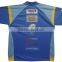 Custom made polo shirt with own logos color blue and white
