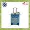 Blue Color Two Wheels PU Leather Material Flight 3 pcs Travel Bag Set