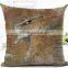 Square 45x45cm Cotton Linen colourful Painted One Side Printed Cushion Cover For Home Sofa Pillow Cover