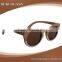 Zebra wood sunglasses aluminum sheet lasered logo wood sunglasses