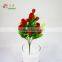 9 heads artificial rose bud with red color small rose bush