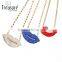 European And American Popular Accessories Big Red Lip Pendant Necklace Short Sweater Chain Necklace Wholesale