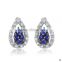 18K gold inlay natural sapphire earring