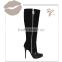 classic black thin heel boots