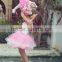 SMDA10 Pretty Girl First Communion Dress Lace Edged Pink Mother and Child Dresses for party