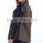 Fashion PU sleeve khaki color winter parka coats for girls