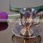 Glass beverage cups and saucers set