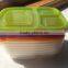 Food Grade 3 Compartment easy PP Plastic Bento Lunch Box