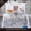 European style glass top single leg dining table