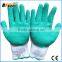 BSSAFETY cheap green cotton weight latex coated gloves