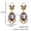 Alloy with gold plated Big purple crystal 2016 South America jewelry earrings X83